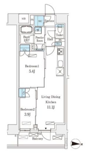 フロンティアレジデンス錦糸公園　429号室　間取り