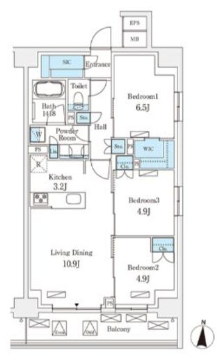 フロンティアレジデンス錦糸公園　435号室　間取り