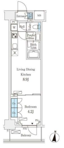 フロンティアレジデンス錦糸公園　442号室　間取り