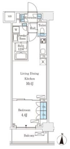 フロンティアレジデンス錦糸公園　445号室　間取り