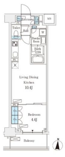 フロンティアレジデンス錦糸公園　448号室　間取り