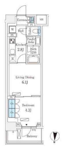 フロンティアレジデンス錦糸公園　460号室　間取り