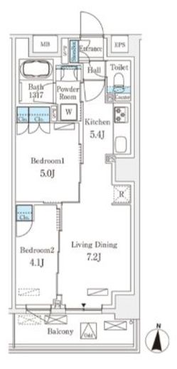フロンティアレジデンス錦糸公園　616号室　間取り