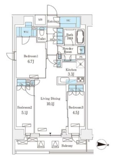 フロンティアレジデンス錦糸公園　625号室　間取り