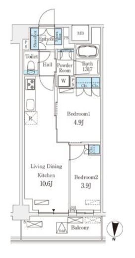 フロンティアレジデンス錦糸公園　645号室　間取り