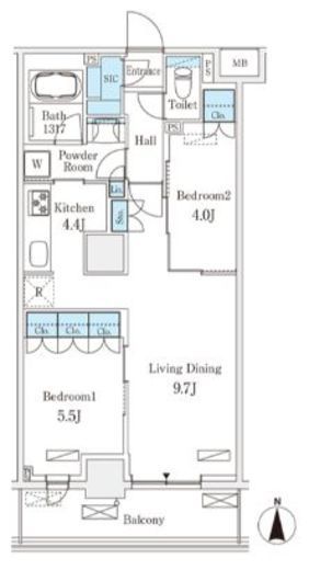 フロンティアレジデンス錦糸公園　515号室　間取り