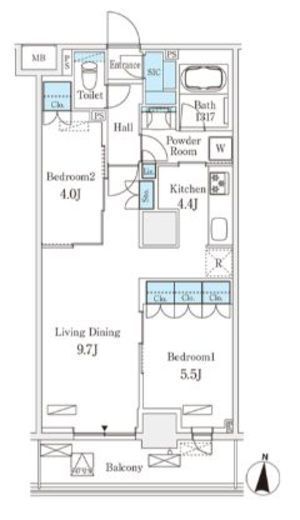 フロンティアレジデンス錦糸公園　516号室　間取り