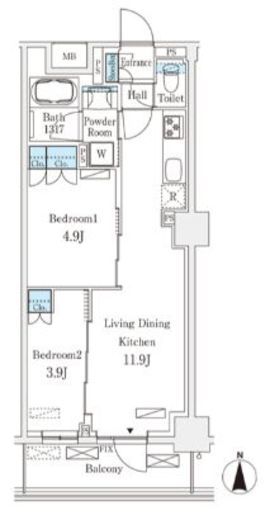 フロンティアレジデンス錦糸公園　517号室　間取り