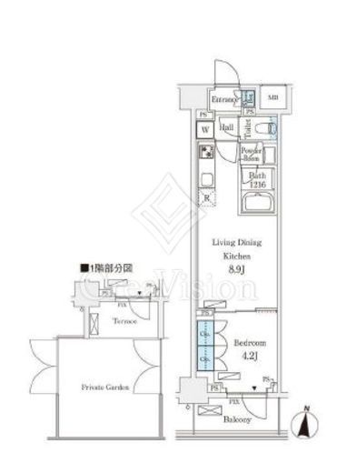 フロンティアレジデンス錦糸公園　106号室　間取り