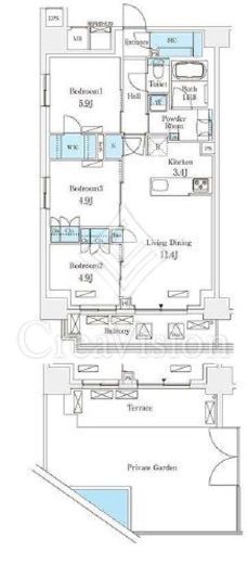 フロンティアレジデンス錦糸公園　112号室　間取り