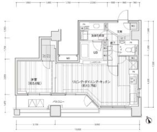 ドゥーエ銀座イースト1　1102号室　間取り