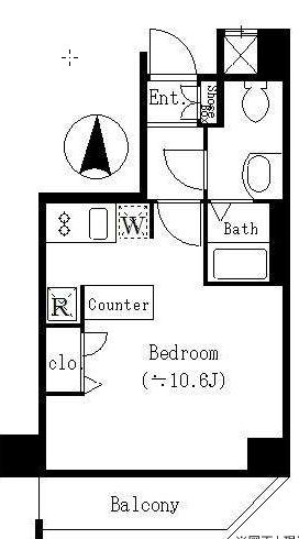クロスレジデンス清澄白河　801号室　間取り
