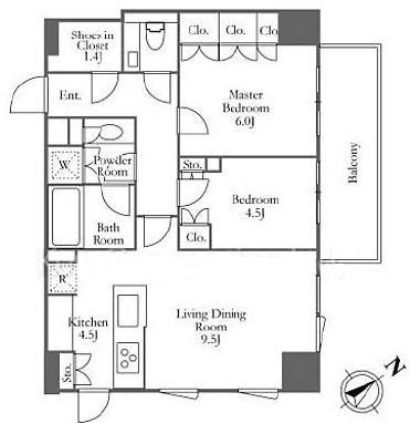 パークコート赤坂桜坂　11F1号室　間取り