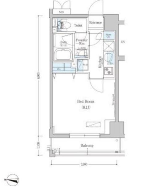 アーバネックス清澄白河2　W303号室　間取り