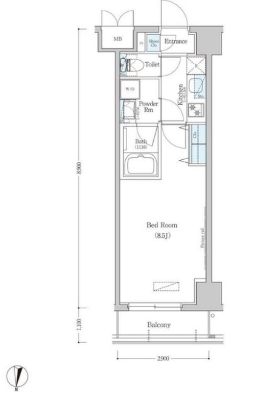 アーバネックス清澄白河2　E203号室　間取り