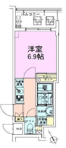 門前仲町レジデンス参番館　1307号室　間取り