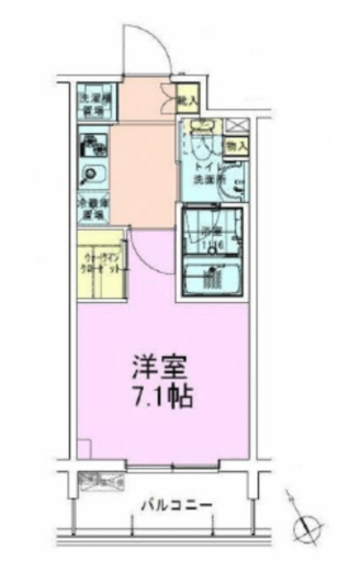 門前仲町レジデンス参番館　1402号室　間取り