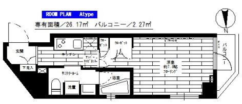 ステージグランデ清澄白河アジールコート　106号室　間取り