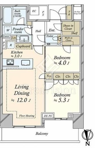 ベイズタワー＆ガーデン　1301号室　間取り