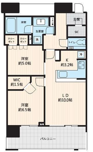 スカイズタワー＆ガーデン　20F1号室　間取り