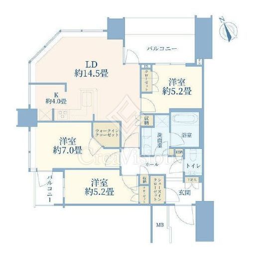スカイズタワー＆ガーデン　9F4号室　間取り