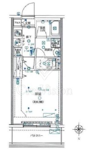 クレイシア門前仲町　1402号室　間取り