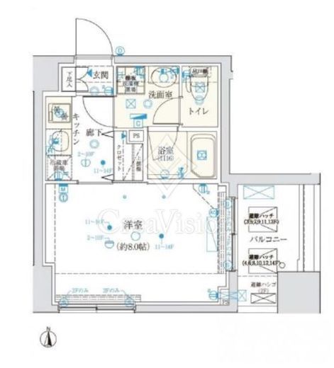 クレイシア門前仲町　604号室　間取り