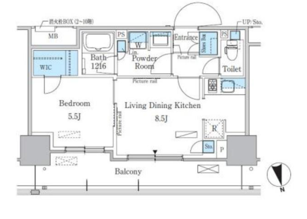 パークアクシス東陽町・親水公園　602号室　間取り