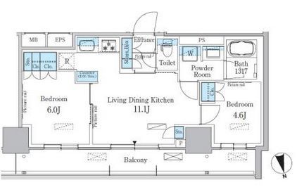 パークアクシス東陽町・親水公園　603号室　間取り