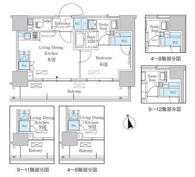 パークアクシス東陽町・親水公園　611号室　間取り