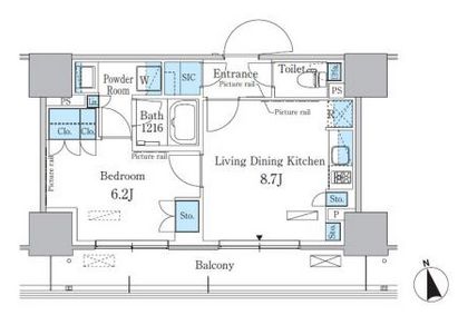 パークアクシス東陽町・親水公園　806号室　間取り