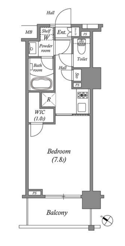 ザ・レジデンス赤坂檜町　608号室　間取り