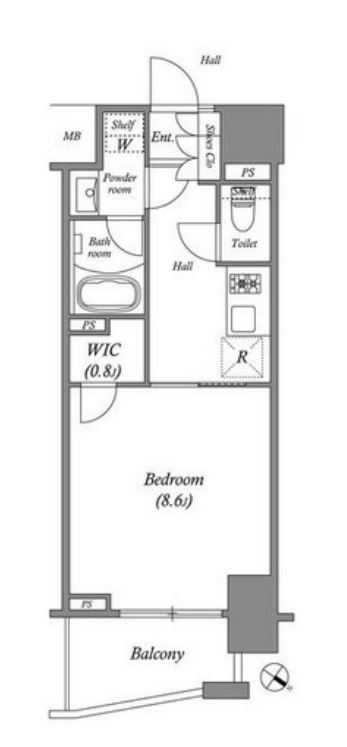 ザ・レジデンス赤坂檜町　802号室　間取り
