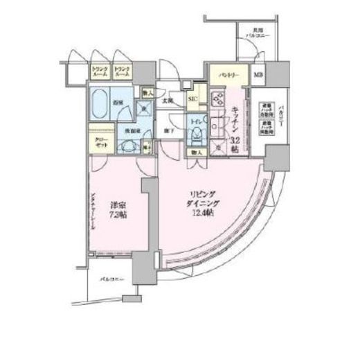 ザ・レジデンス赤坂檜町　1301号室　間取り