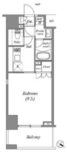 ザ・レジデンス赤坂檜町　207号室　間取り