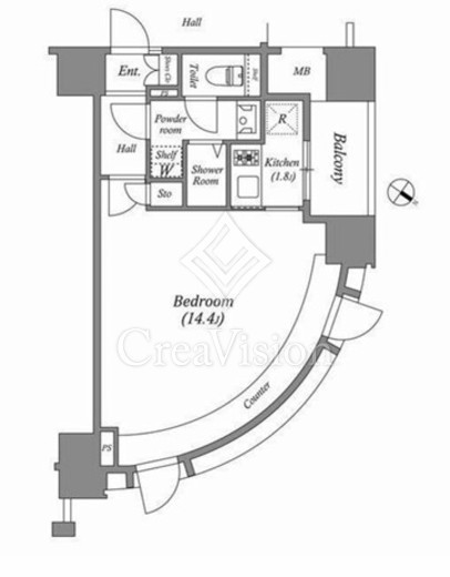 ザ・レジデンス赤坂檜町　401号室　間取り