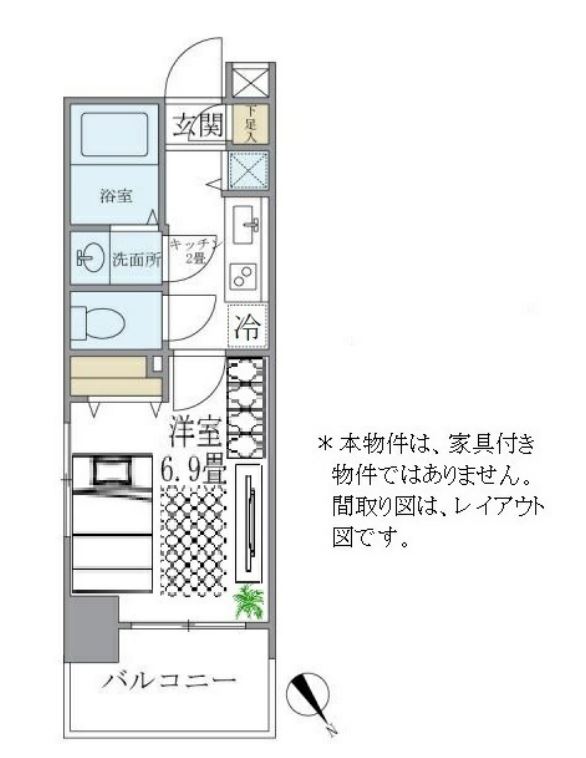 レジデンシア麻布十番　1003号室　間取り