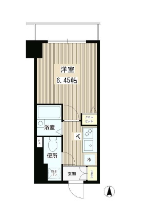 エスコート麻布十番2　202号室　間取り