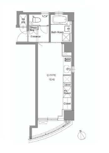プライムアーバン麻布十番2　203号室　間取り