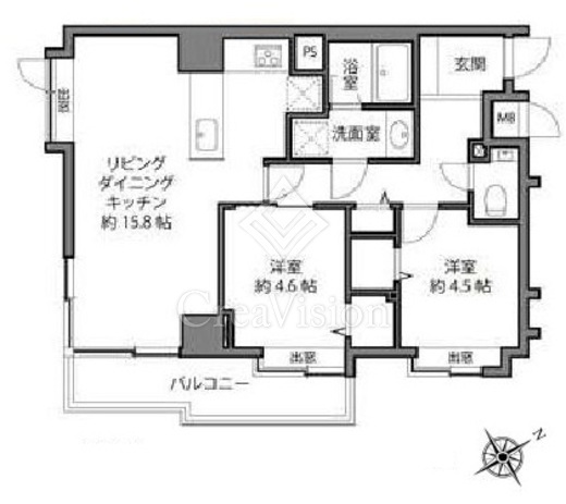 ウィン麻布十番ハラビル　2F1号室　間取り