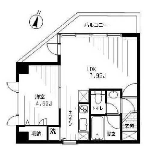 トウセン麻布十番　901号室　間取り