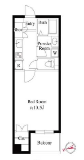 ボヌール麻布十番　202号室　間取り