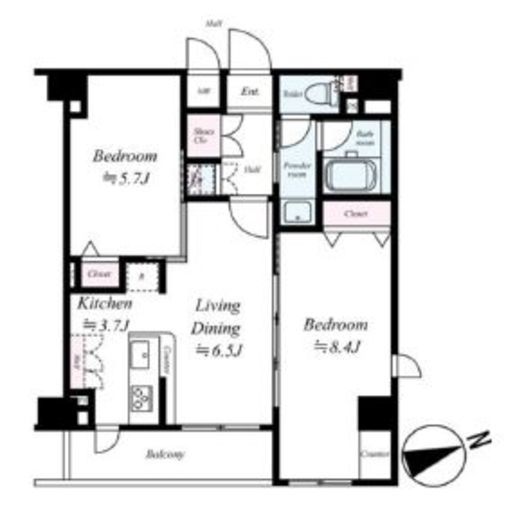 エスリード芝浦ベイサイド　1103号室　間取り