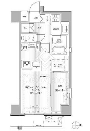 シティインデックス千代田秋葉原　1001号室　間取り