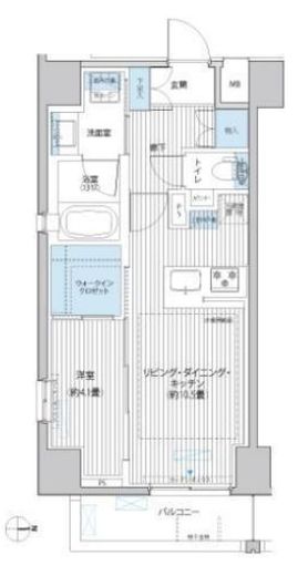シティインデックス千代田秋葉原　1003号室　間取り