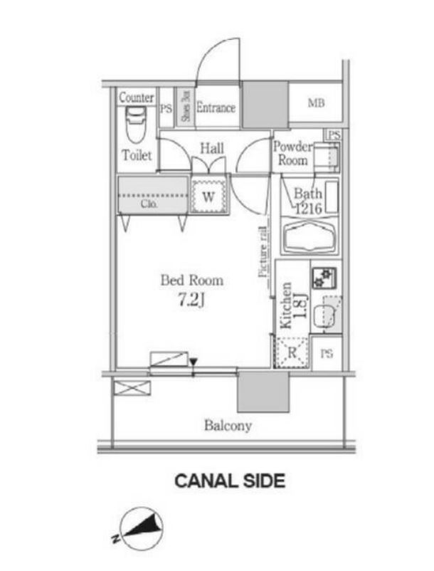 パークフラッツ芝浦（旧東京ベイテラス）　1008号室　間取り