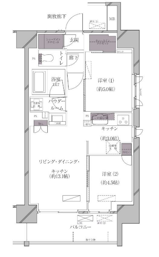 A-standard芝浦　904号室　間取り