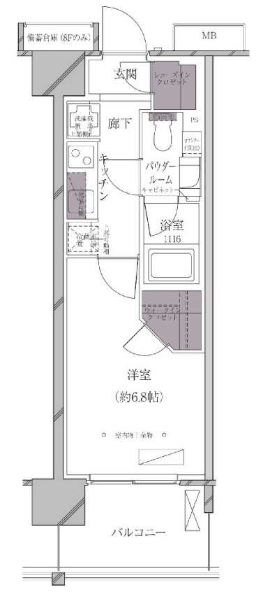 A-standard芝浦　311号室　間取り