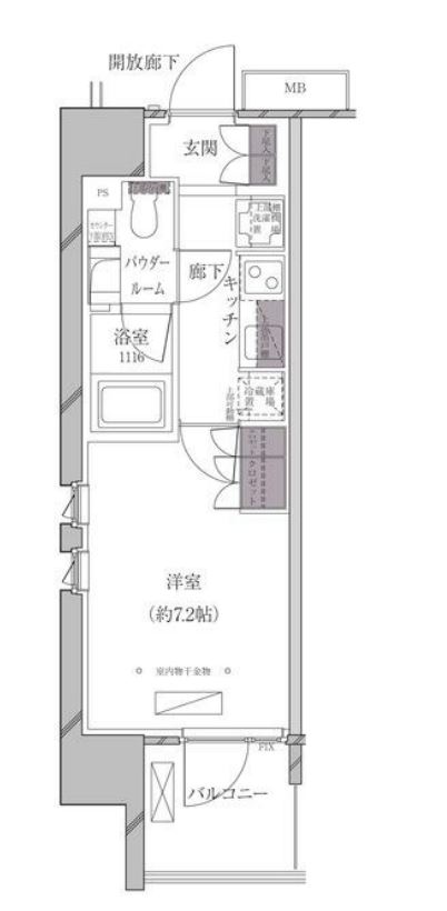 A-standard芝浦　705号室　間取り