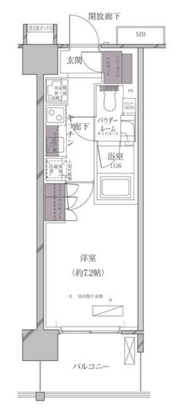 A-standard芝浦　613号室　間取り
